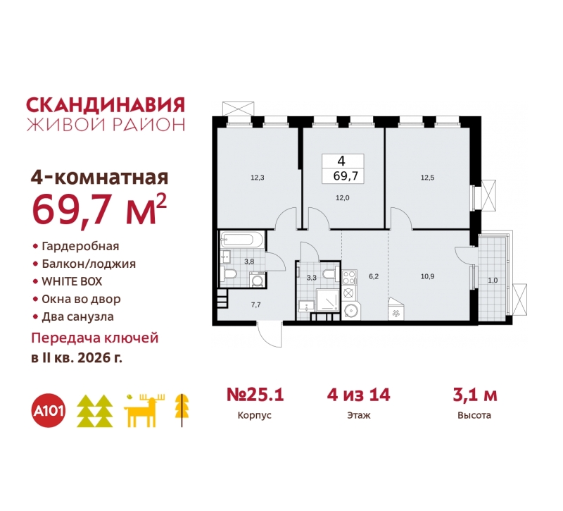 Объект по адресу Москва г, Сосенское п, Скандинавский б-р, д. 25