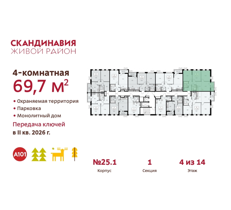 Объект по адресу Москва г, Сосенское п, Скандинавский б-р, д. 25