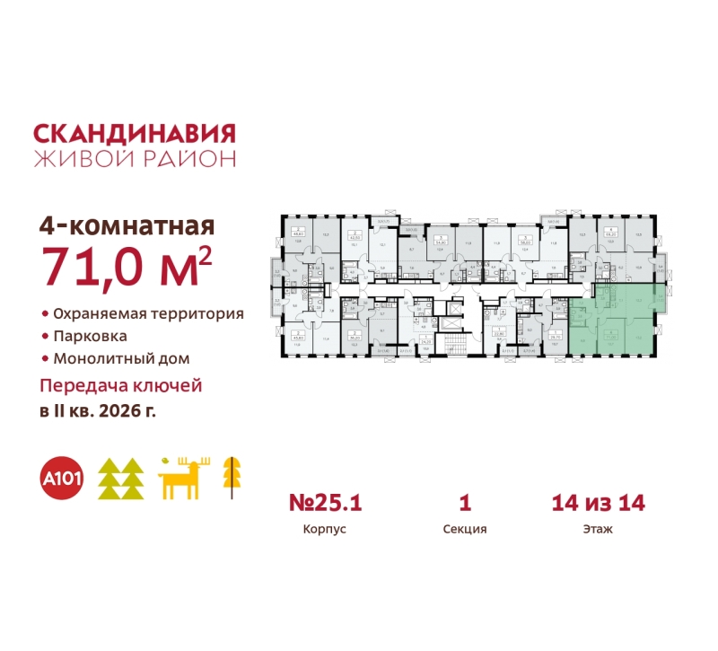 Объект по адресу Москва г, Сосенское п, Скандинавский б-р, д. 25