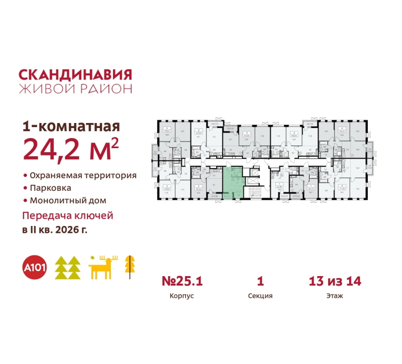 Объект по адресу Москва г, Сосенское п, Скандинавский б-р, д. 25