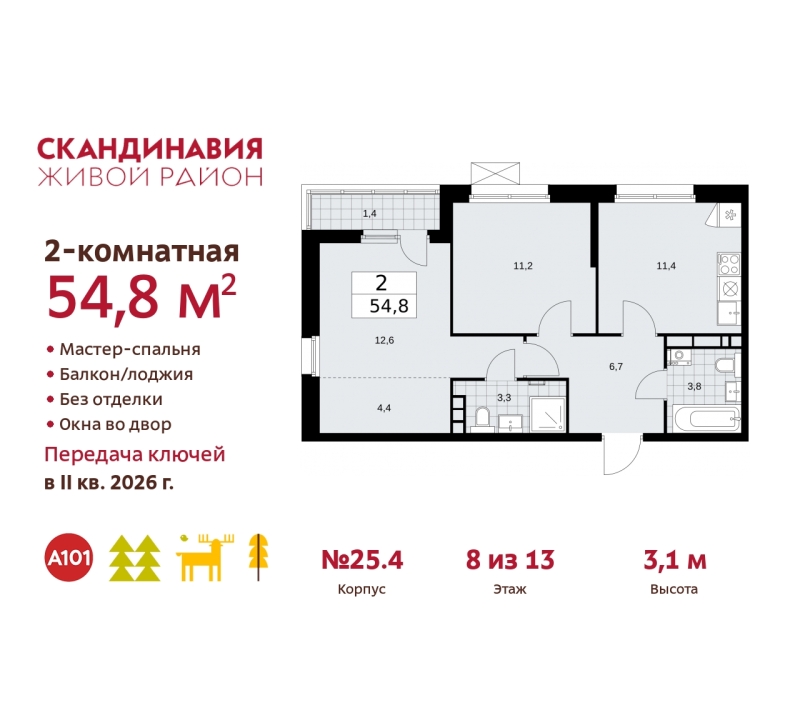 Объект по адресу Москва г, Сосенское п, Скандинавский б-р, д. 25