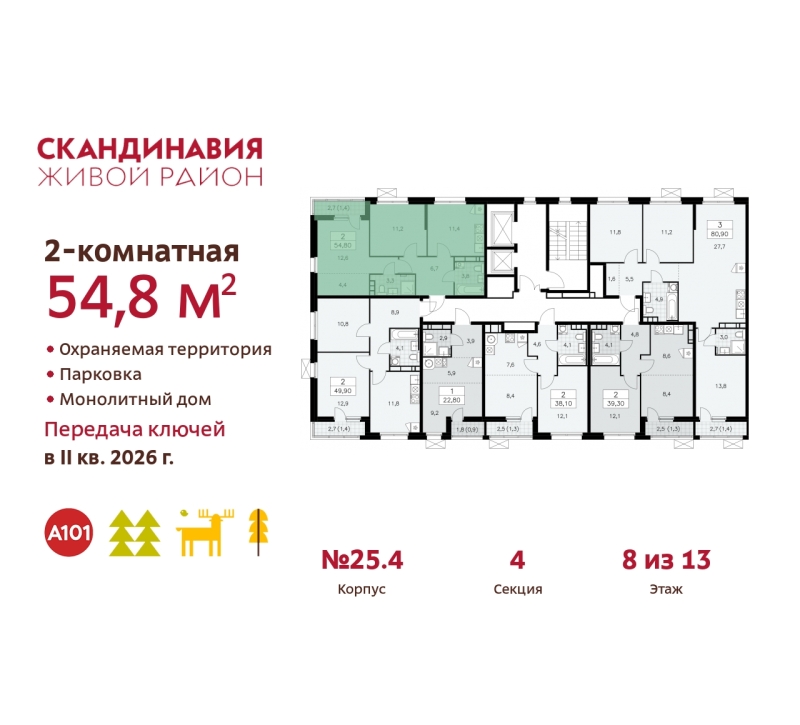 Объект по адресу Москва г, Сосенское п, Скандинавский б-р, д. 25