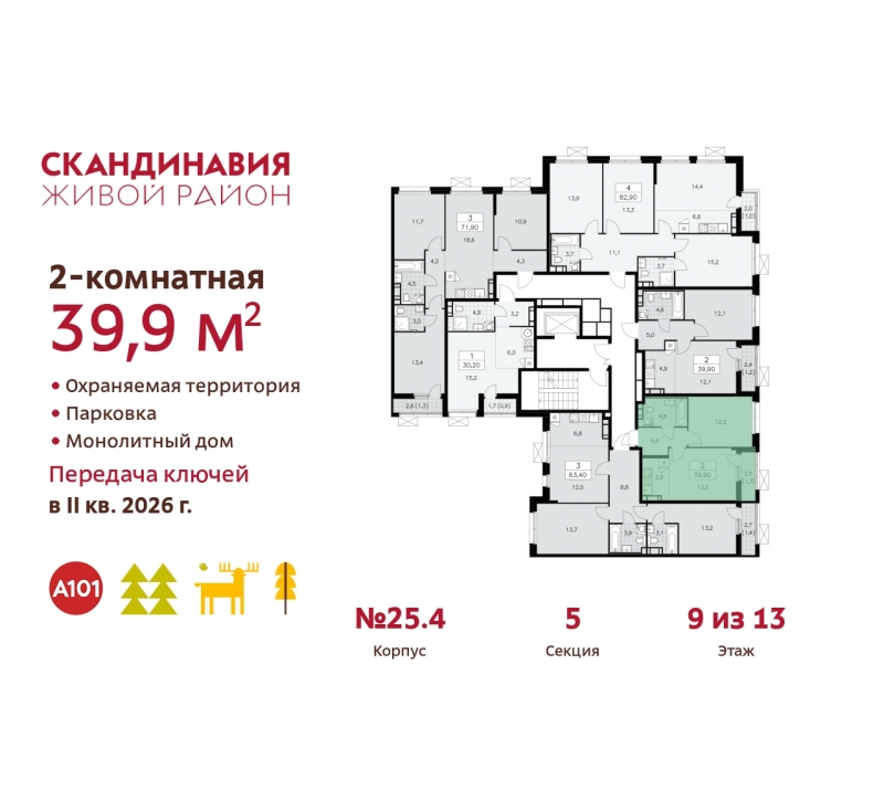 Объект по адресу Москва г, Сосенское п, Скандинавский б-р, д. 25