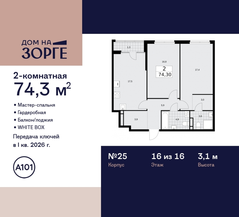 Фото квартиры по адресу Москва г, Зорге ул, д. 25