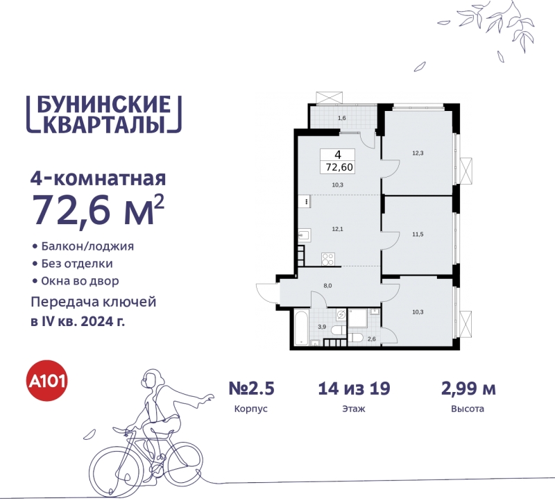 Фото квартиры по адресу Москва г, Сосенское п, Куприна пр-кт, д. 2
