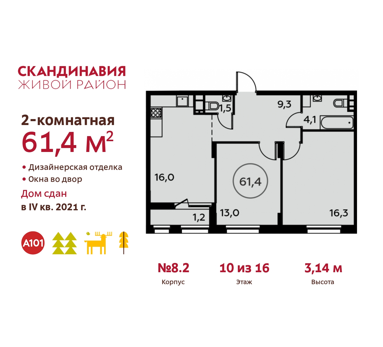 Объект по адресу Москва г, Сосенское п, Скандинавский б-р, д. 17