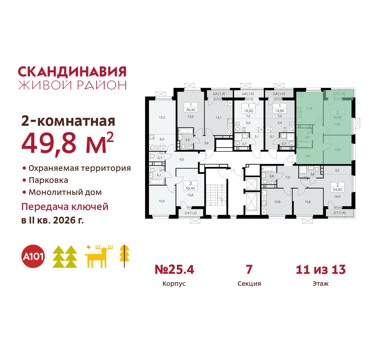 Объект по адресу Москва г, Сосенское п, Скандинавский б-р, д. 25