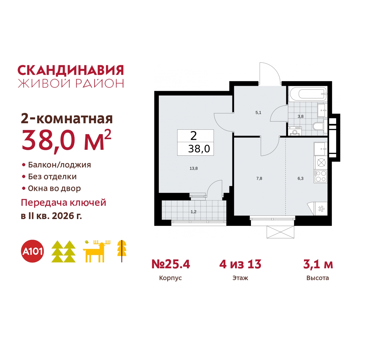 Объект по адресу Москва г, Сосенское п, Скандинавский б-р, д. 25