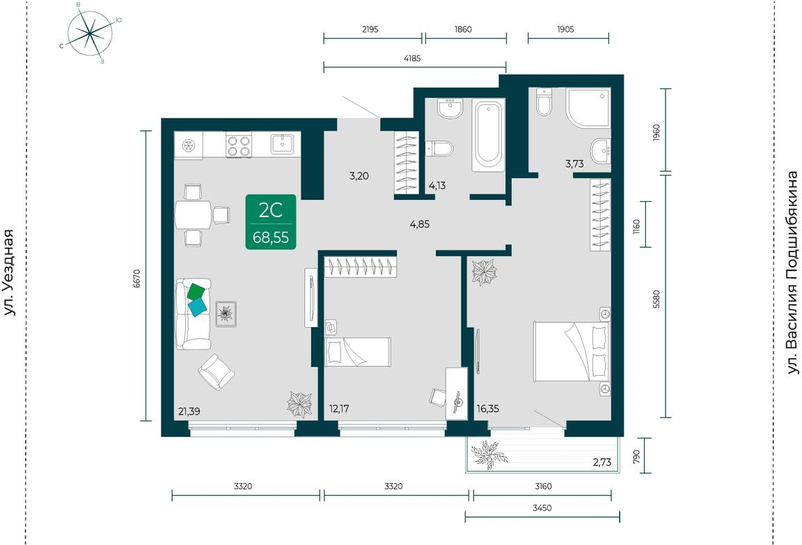 Объект по адресу Москва, Василия Подшибякина, 7 
