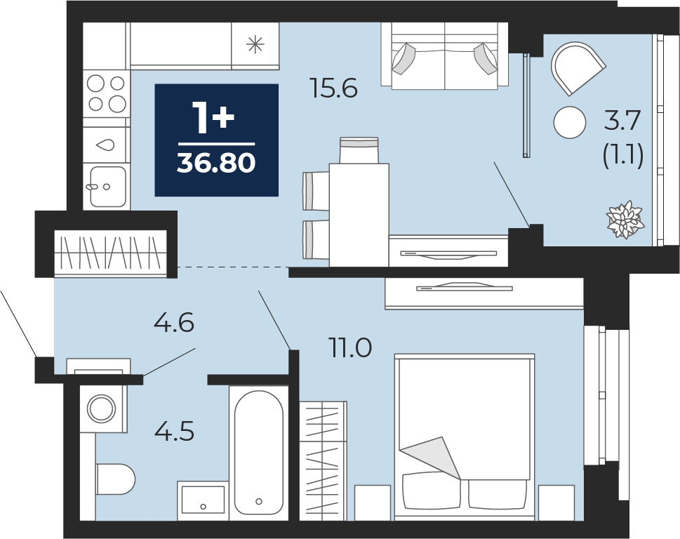 Фото квартиры по адресу Тюменская обл, Тобольский тракт, д. 103