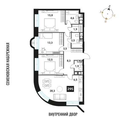 Объект по адресу Москва г, Семеновская наб, д. 1