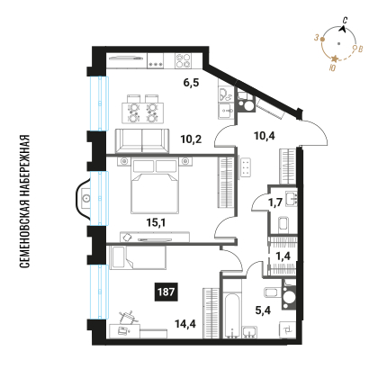 Объект по адресу Москва г, Семеновская наб, д. 1