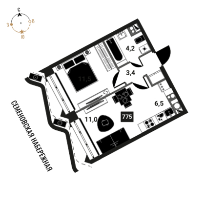 Объект по адресу Москва г, Семеновская наб, соор. 3