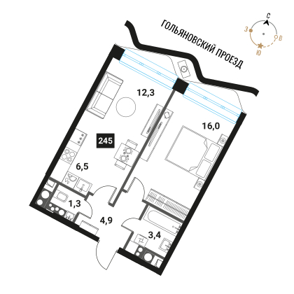 Объект по адресу Москва г, Семеновская наб, д. 1