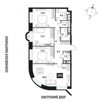 Объект по адресу Москва г, Семеновская наб, д. 1