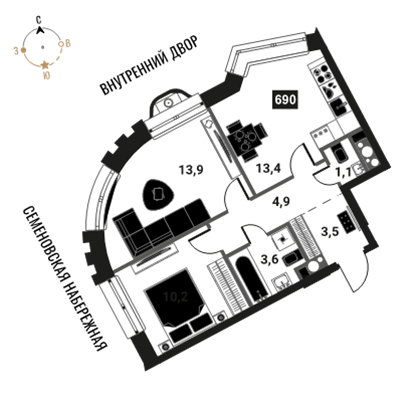 Объект по адресу Москва г, Семеновская наб, соор. 3