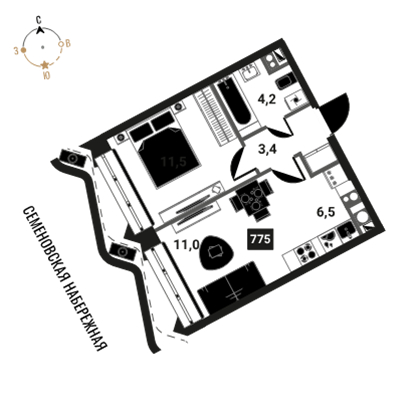 Объект по адресу Москва г, Семеновская наб, соор. 3
