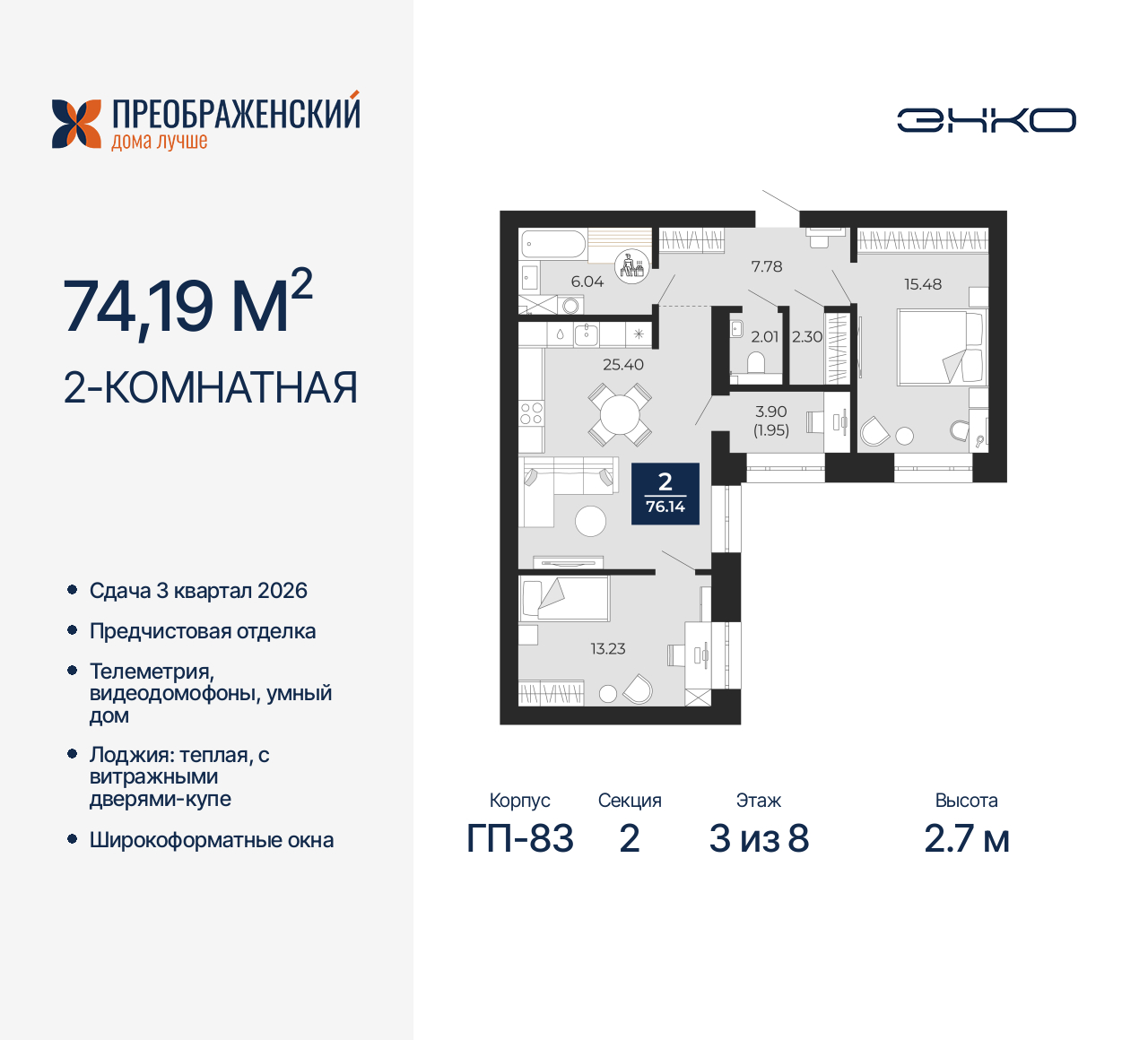 Объект по адресу Москва, микрорайон Славянский, 6/2 
