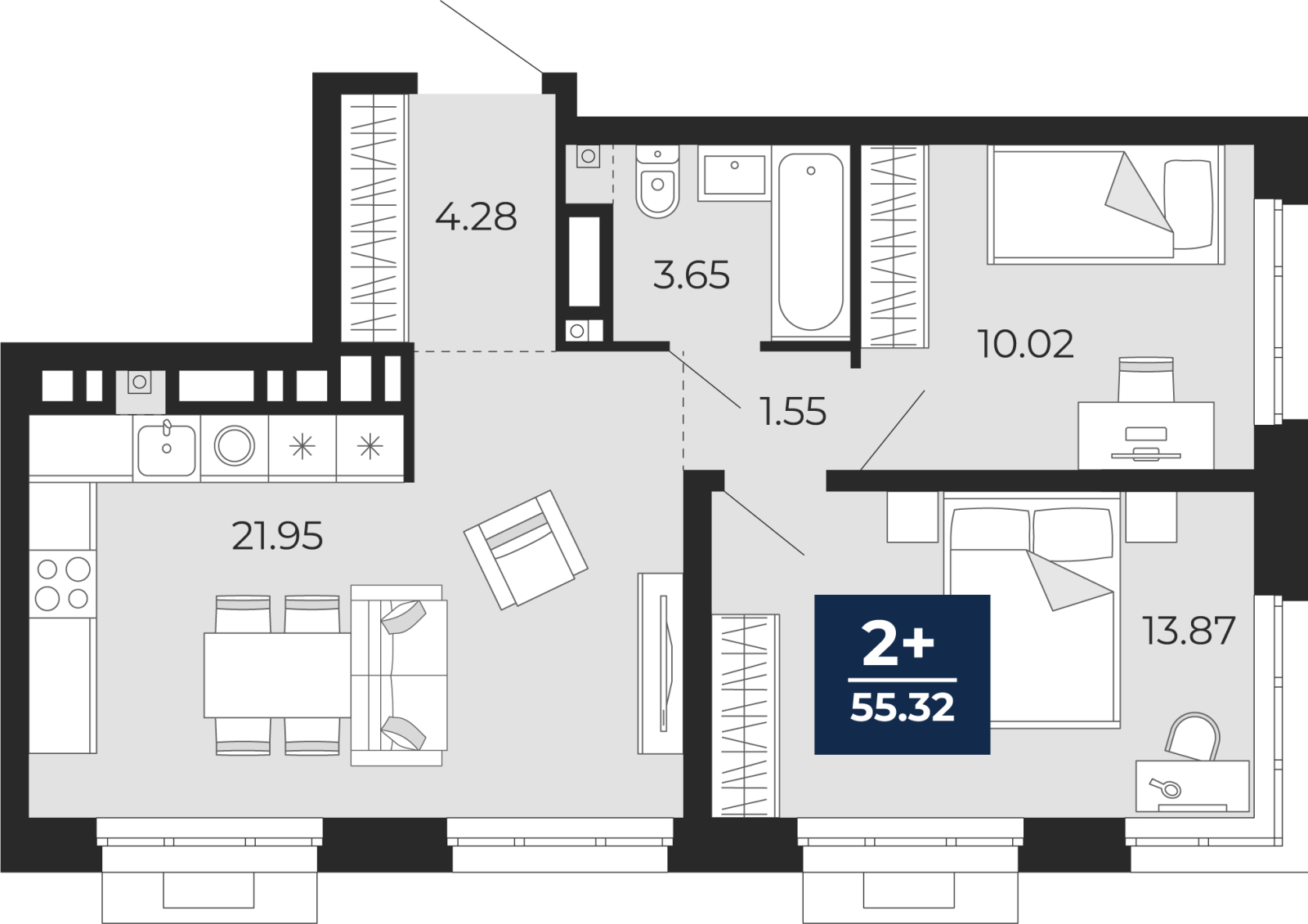 Фото квартиры по адресу Тюменская обл, Пожарных и спасателей ул, д. 5