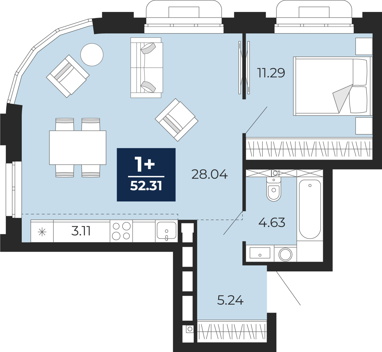 Фото квартиры по адресу Тюменская обл, Пожарных и спасателей ул, д. 5