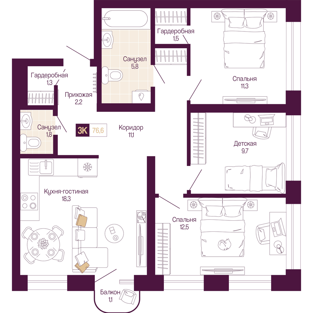 Фото квартиры по адресу Нижегородская обл, Тургенева ул, д. 29