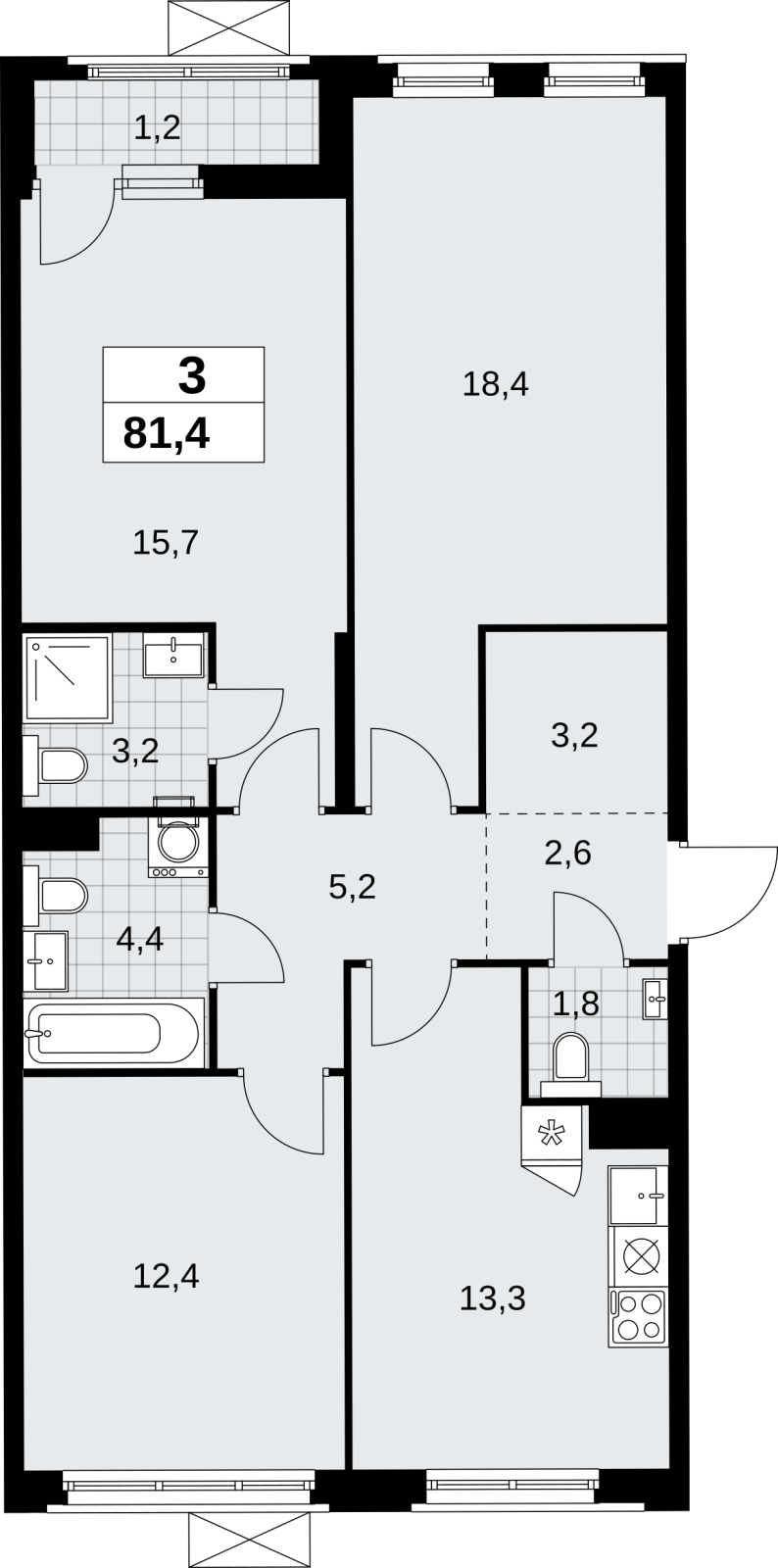 Фото квартиры по адресу Москва г, Сосенское п, Прокшинский пр-кт, д. 11