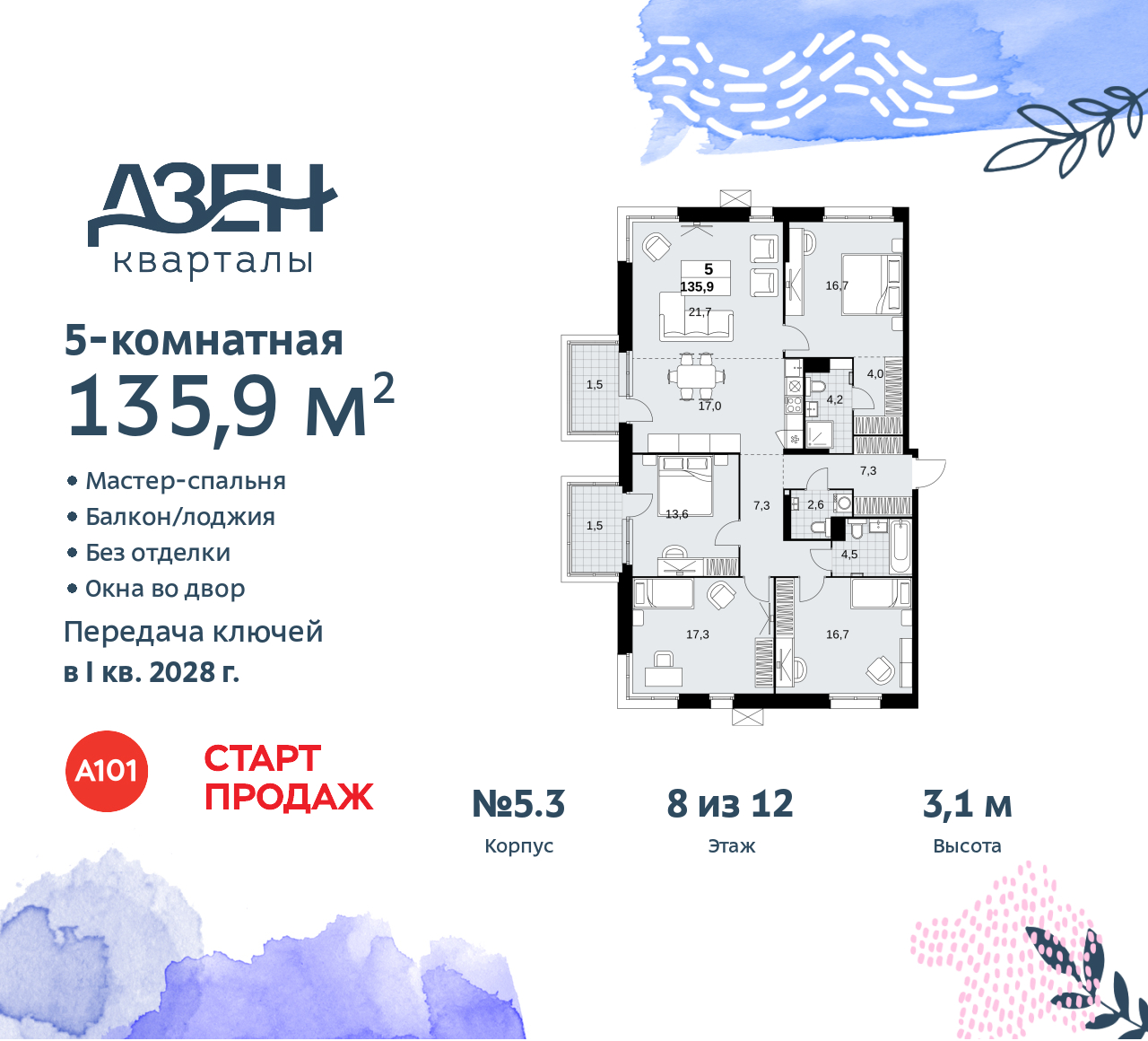 Фото квартиры по адресу Москва, Дзен-кварталы, 2.1 