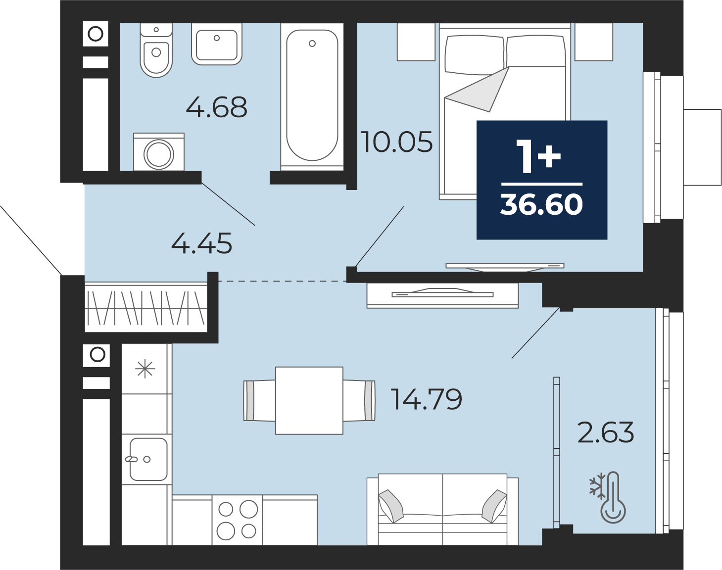 Фото квартиры по адресу Москва, Гризодубовой, 42 