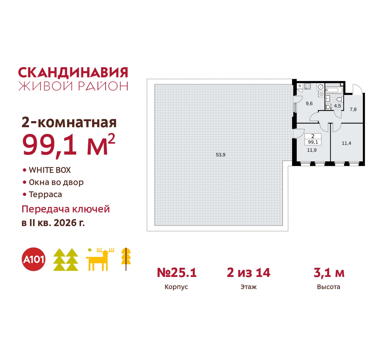 Объект по адресу Москва г, Сосенское п, Скандинавский б-р, д. 25