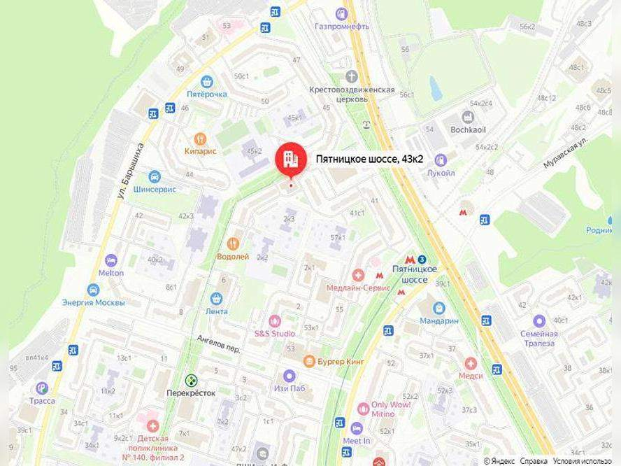 Объект по адресу Москва, Пятницкое шоссе, д.43к2 
