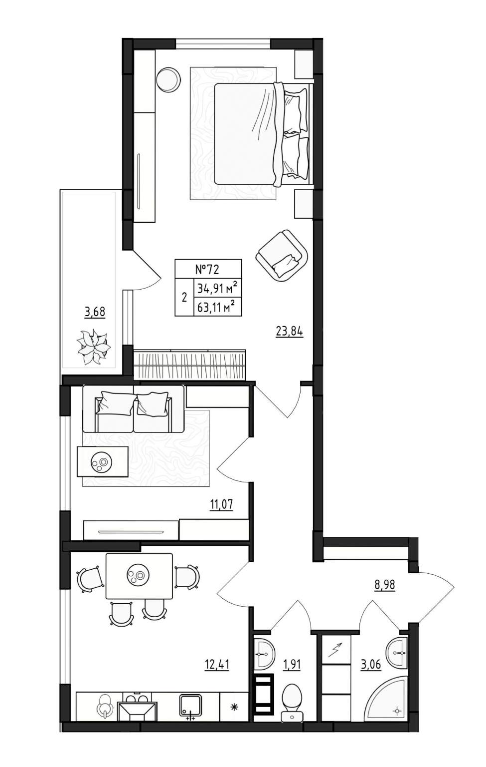 Объект по адресу Ленинградская обл, Гатчинский р-н, Малое Верево д, Кутышева ул, д. 9к2