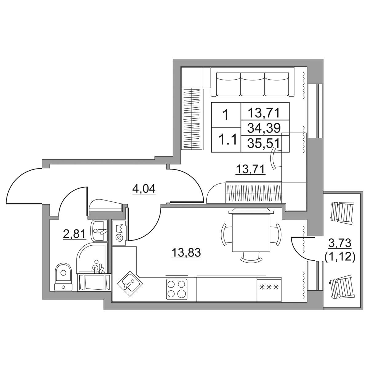 Фото квартиры по адресу Москва, Западный проезд, д.13/1 