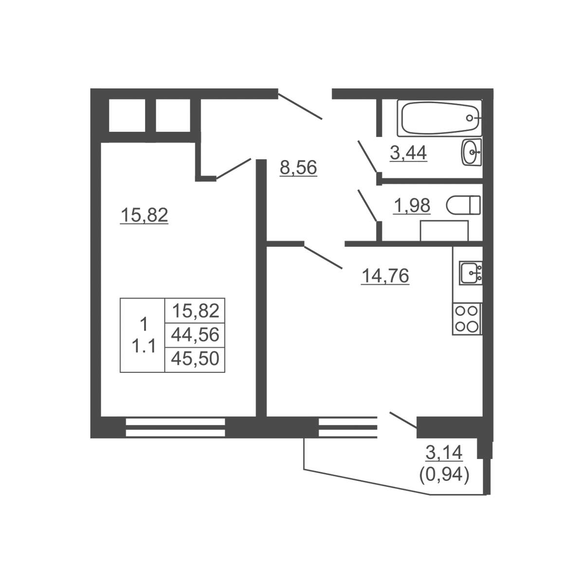 Фото квартиры по адресу Москва, д.1 