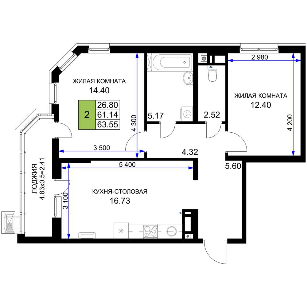 Фото квартиры по адресу Москва, Старокубанская улица, д.2/23 