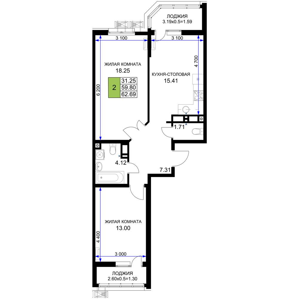 Фото квартиры по адресу Москва, Старокубанская улица, д.2/23 