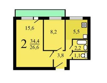 Фото квартиры по адресу Москва, Молодежная улица, д.1 