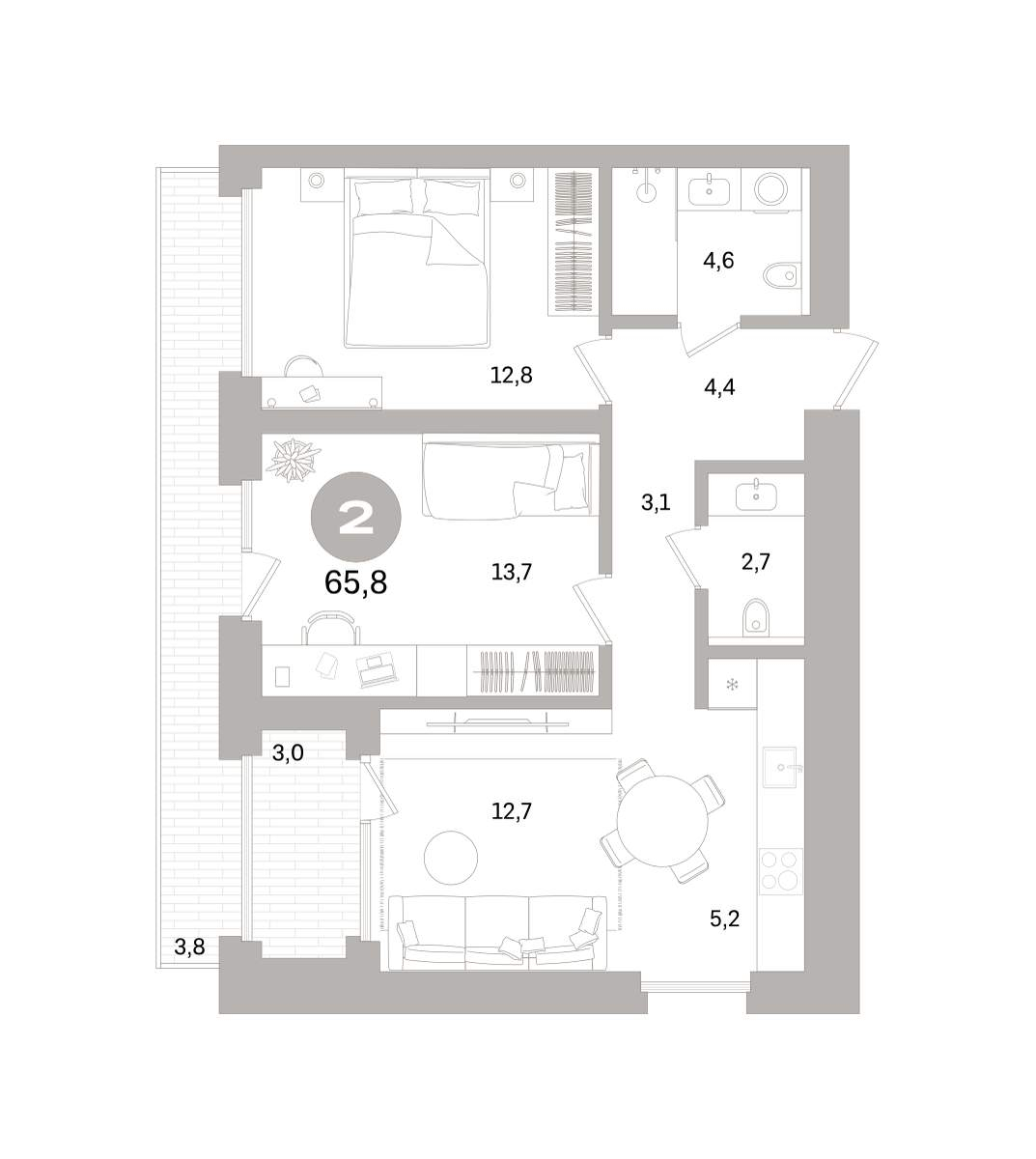 Фото квартиры по адресу Санкт-Петербург, Крузенштерна проспект, д.1 