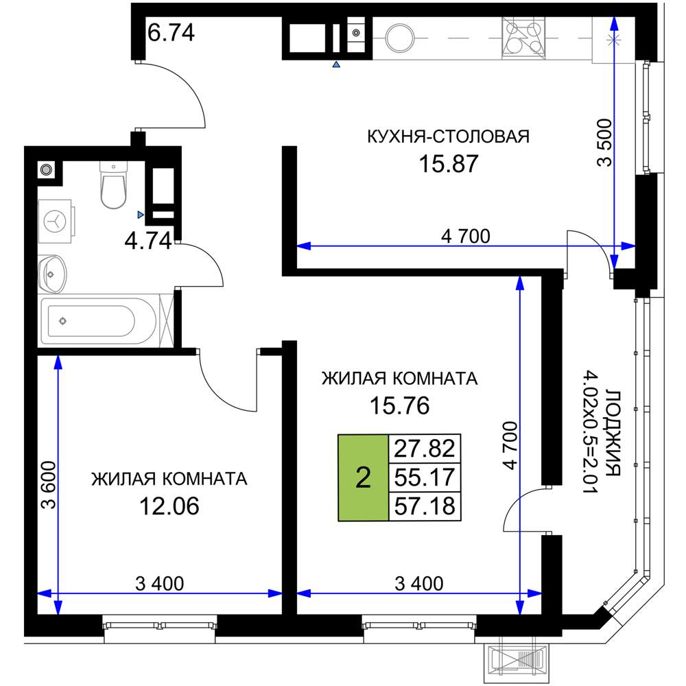 Фото квартиры по адресу Москва, Старокубанская улица, д.2/23 