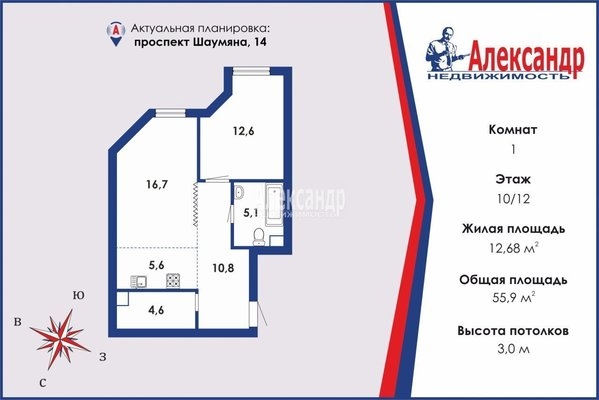 Объект по адресу Санкт-Петербург г, Шаумяна пр-кт, д. 14