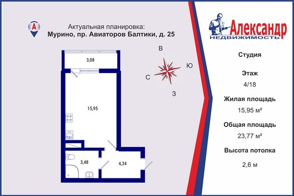 Объект по адресу Ленинградская обл, Всеволожский р-н, Авиаторов Балтики пр-кт, д. 25