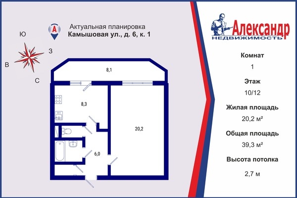 Объект по адресу Санкт-Петербург г, Камышовая ул, д. 6к1