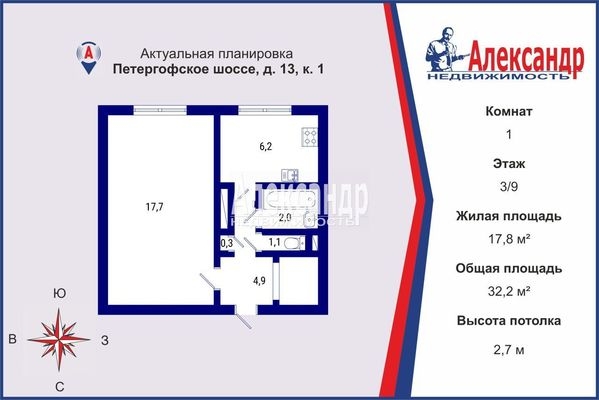 Объект по адресу Санкт-Петербург г, Петергофское ш, д. 13к1