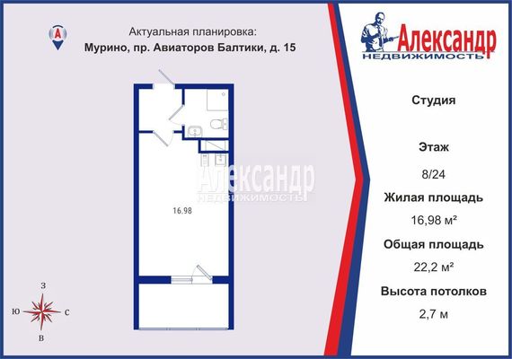 Объект по адресу Ленинградская обл, Всеволожский р-н, Авиаторов Балтики пр-кт, д. 15