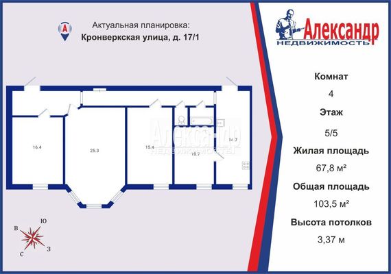 Объект по адресу Санкт-Петербург, Кронверкская ул, 17/1 