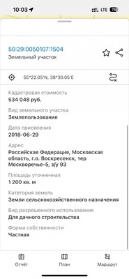 Объект по адресу Москва, Михеевская долина тер 