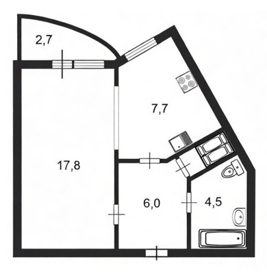Фото квартиры по адресу Санкт-Петербург, Вербная ул, 19к1 
