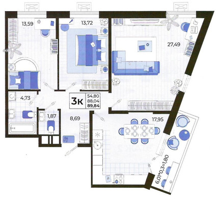 Фото квартиры по адресу Краснодарский край, Тихорецкий р-н, Калинина ул, д. 1141