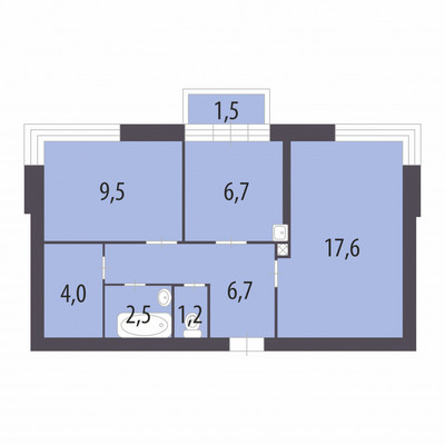 Фото квартиры по адресу Санкт-Петербург г, Октябрьский б-р, д. 7/29