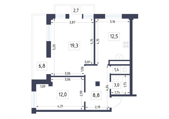 Фото квартиры по адресу Санкт-Петербург, Малый В.О. пр-кт, 63/14 