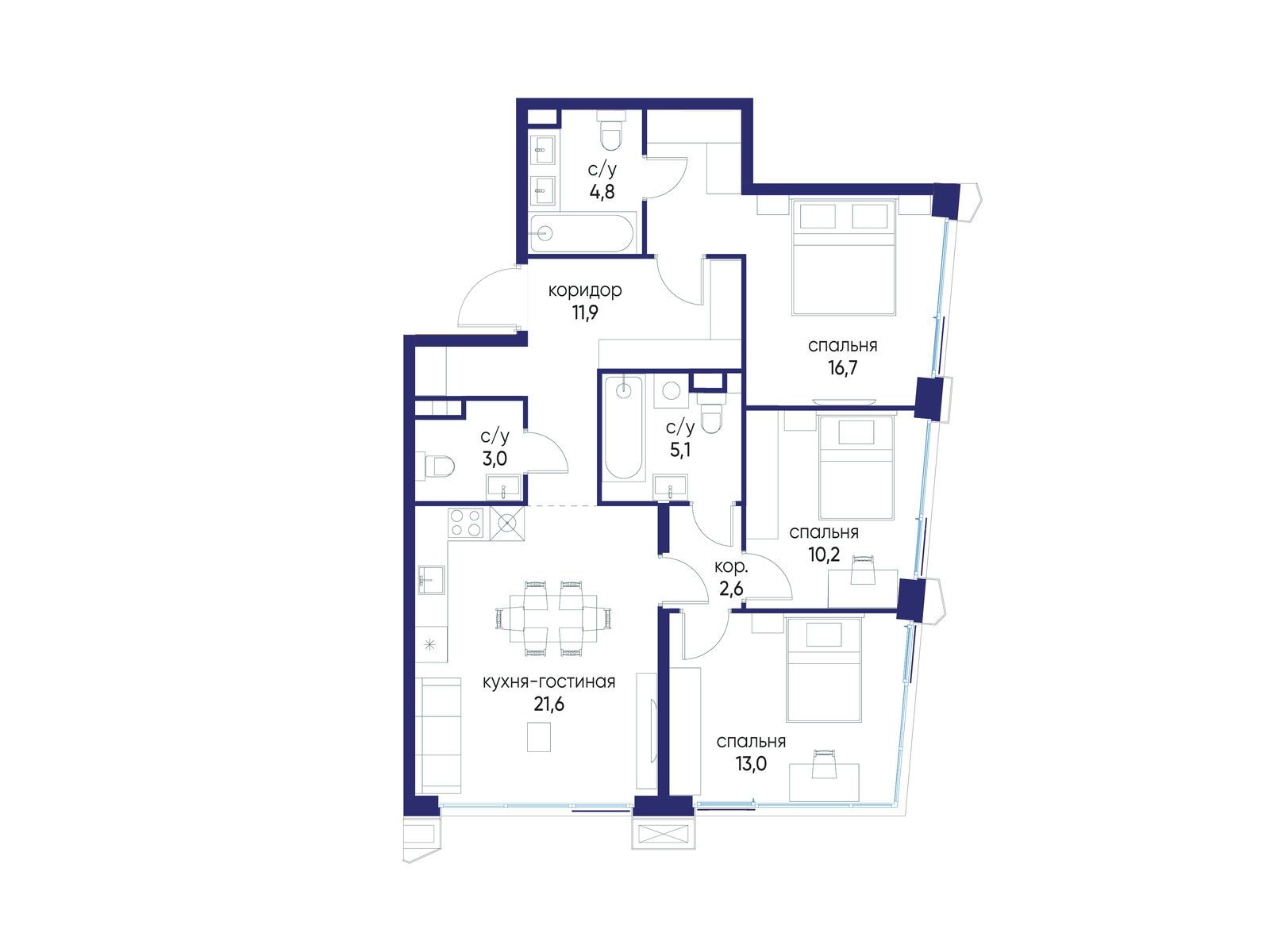 Фото квартиры по адресу Москва, ул. Нижние Мнёвники, земельный участок 62В, корпус 6 